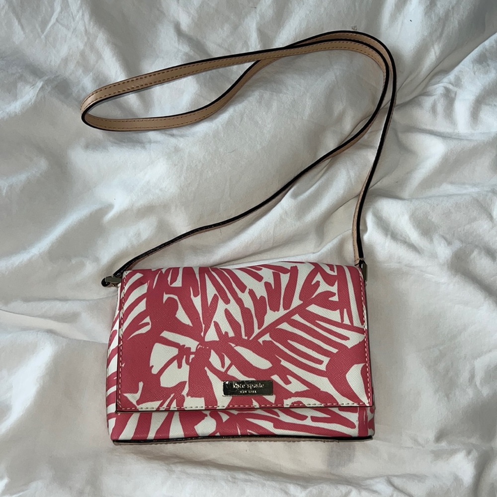 Kate Spade Tropical Palm Print Small Shoulder Purse